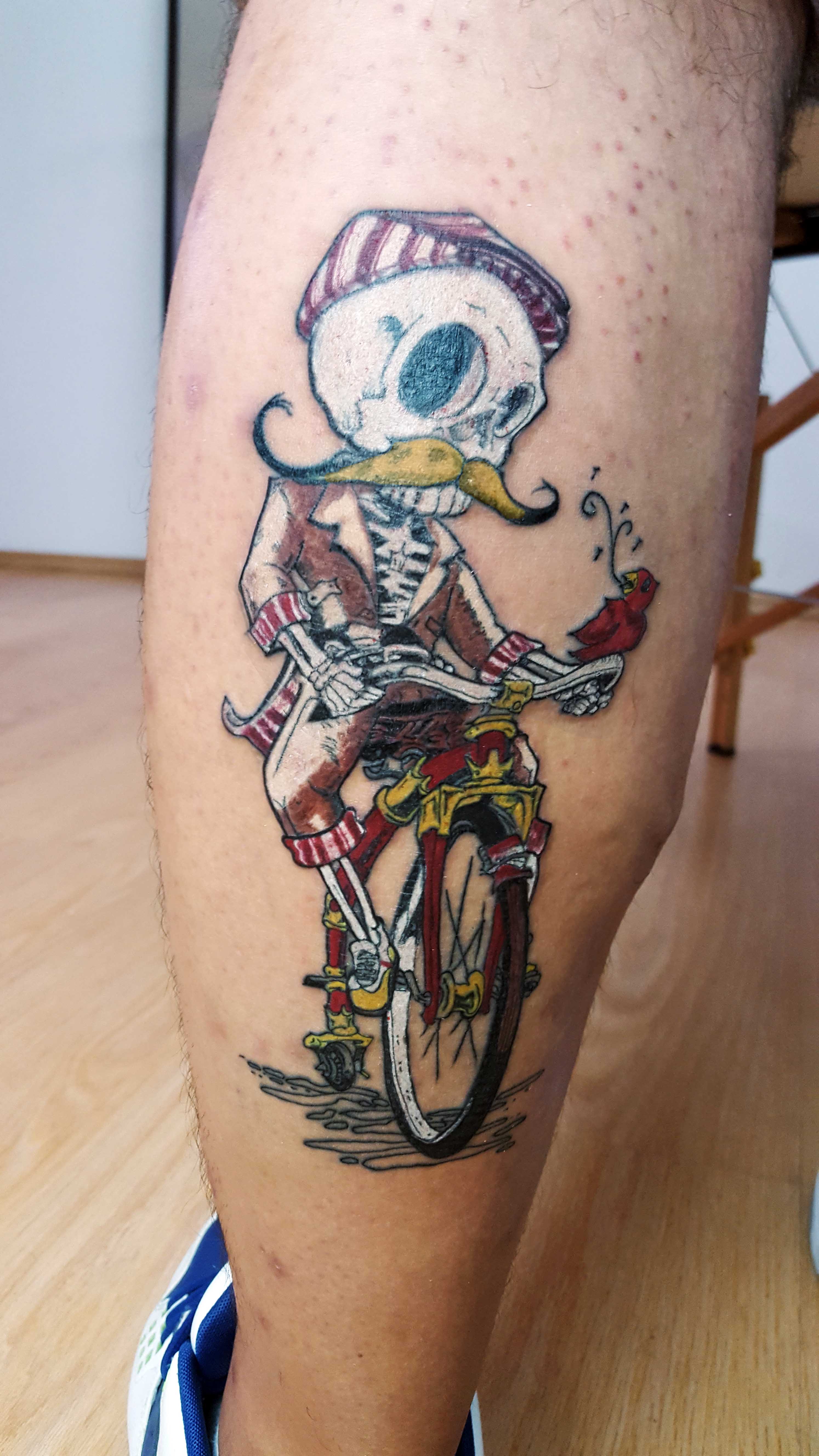 Bicycle Skeleton Tattoo Cezar