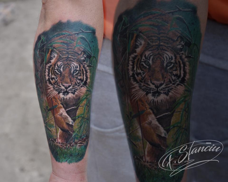 Sneaking Tiger Tattoo Florin Stanciu